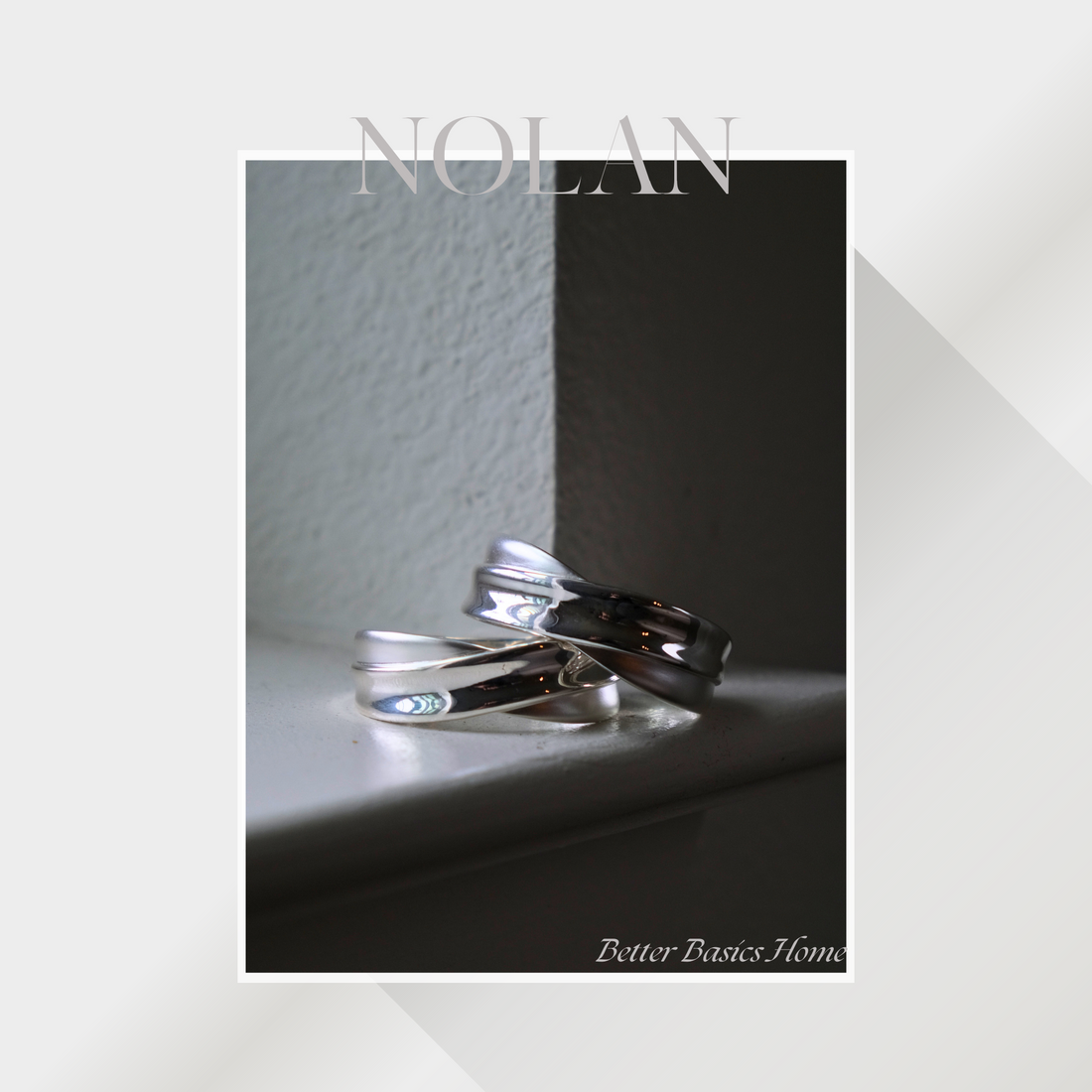 Nolan: Elegant 925Silver Twist Napkin Ring（Set of 4）